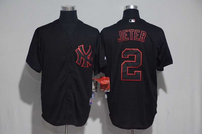 New York Yankees #2 Derek Jeter Black Fashion Cool Base Stitched Jersey,We sell and wholesale New York Yankees #2 Derek Jeter Black Fashion Cool Base Stitched Jersey on line form chian!